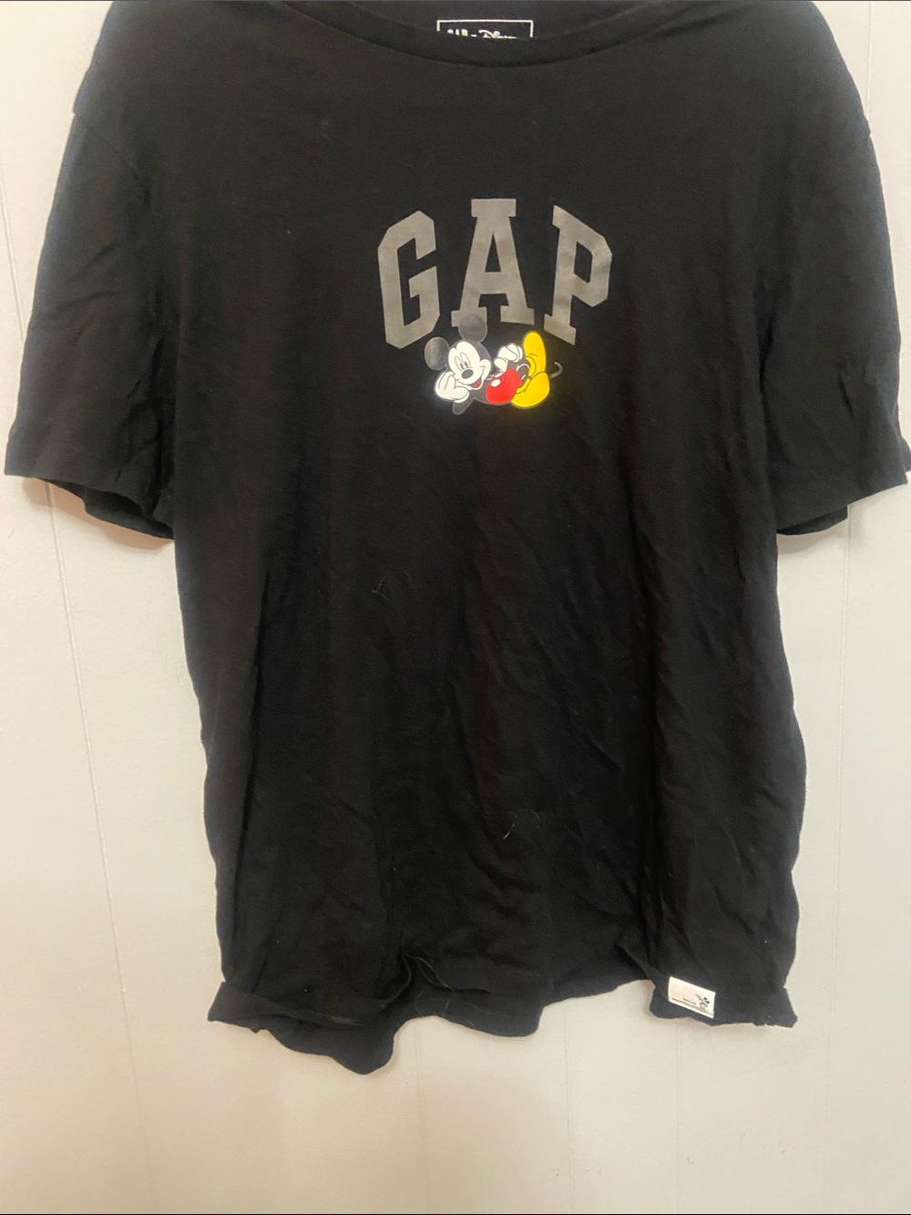 GAP Black Tee with Mickey Mouse Graphic. Gap Disney Colab